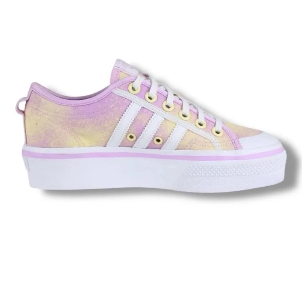 Adidas Nizza Platform Womens Shoes 6 Pink Multi‎ Canvas Casual Streetwear School
